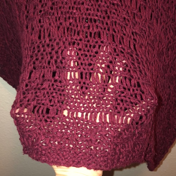 🌟Donated. Maroon knitted poncho - Picture 4 of 6